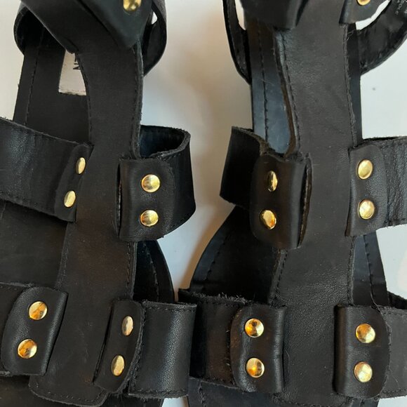 Steve Madden Neviss Gladiator Black Leather Strappy Sandals - new, Size 9.5 - Picture 4 of 10